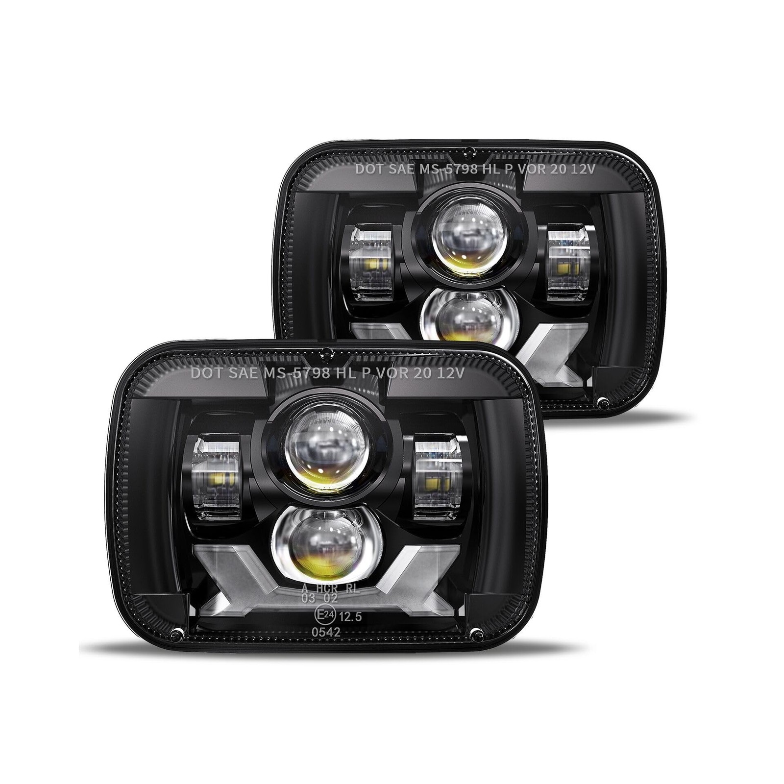 HWSTAR Pair Premium H6054 5x7 7x6 Led Headlights,Sealed Beam Replacement Comp...