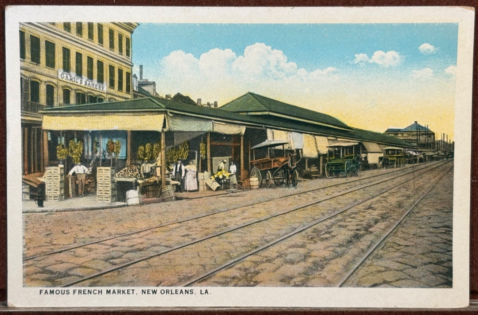 Original 1913 New Orleans French Market Curt Teich Louisiana History Postcard