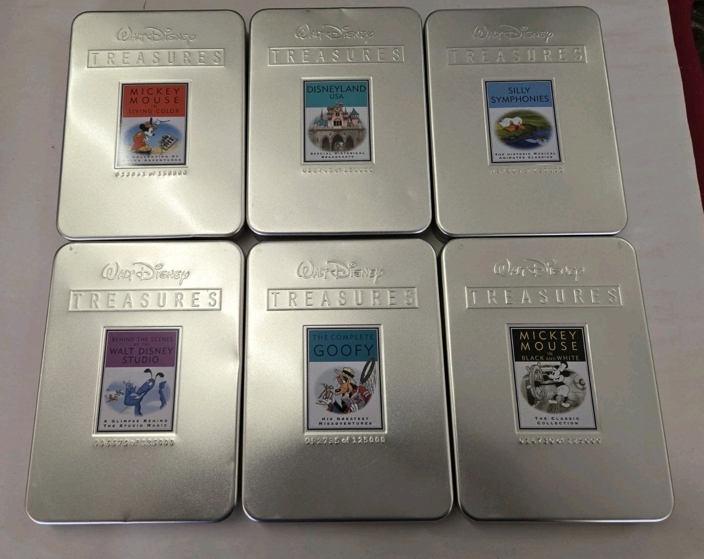 Set Of 6 Limited Edition Disney Treasures Mickey, Disneyland, Goofy, 12 DVD Set Of 6 Limited Edition Disney Treasures Mickey, Disneyland, Goofy, 12 DVD