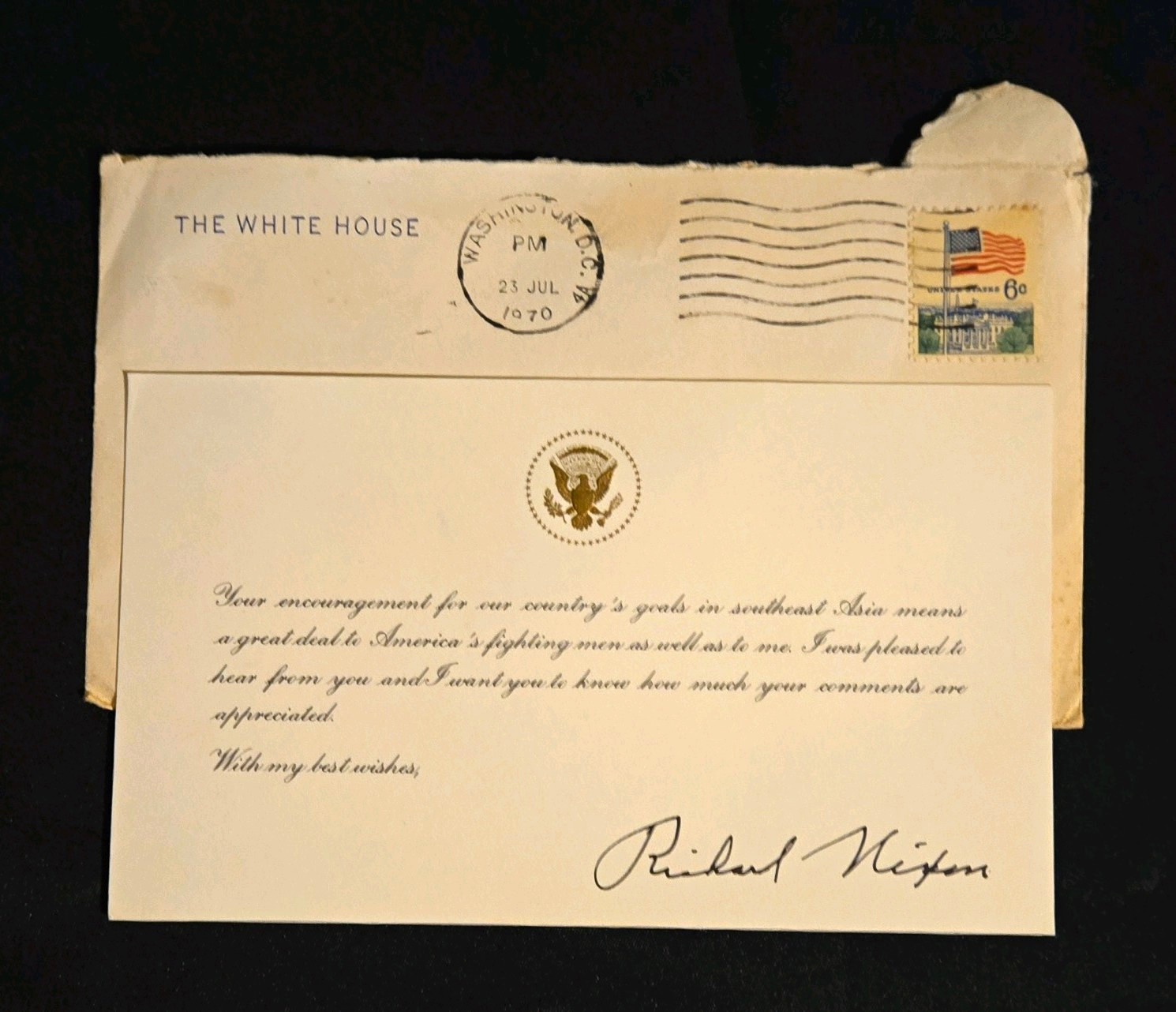 President RICHARD NIXON autograph From 1977 Letter From White House President RICHARD NIXON autograph From 1977 Letter From White House