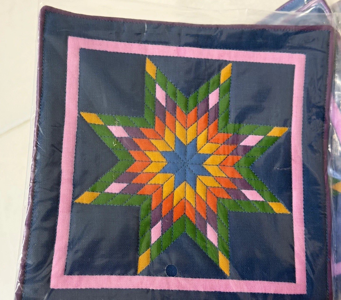 15 Amish Heritage Collection Frameable Fabric Quilt 8 Pt Star Ann Dezendorf READ