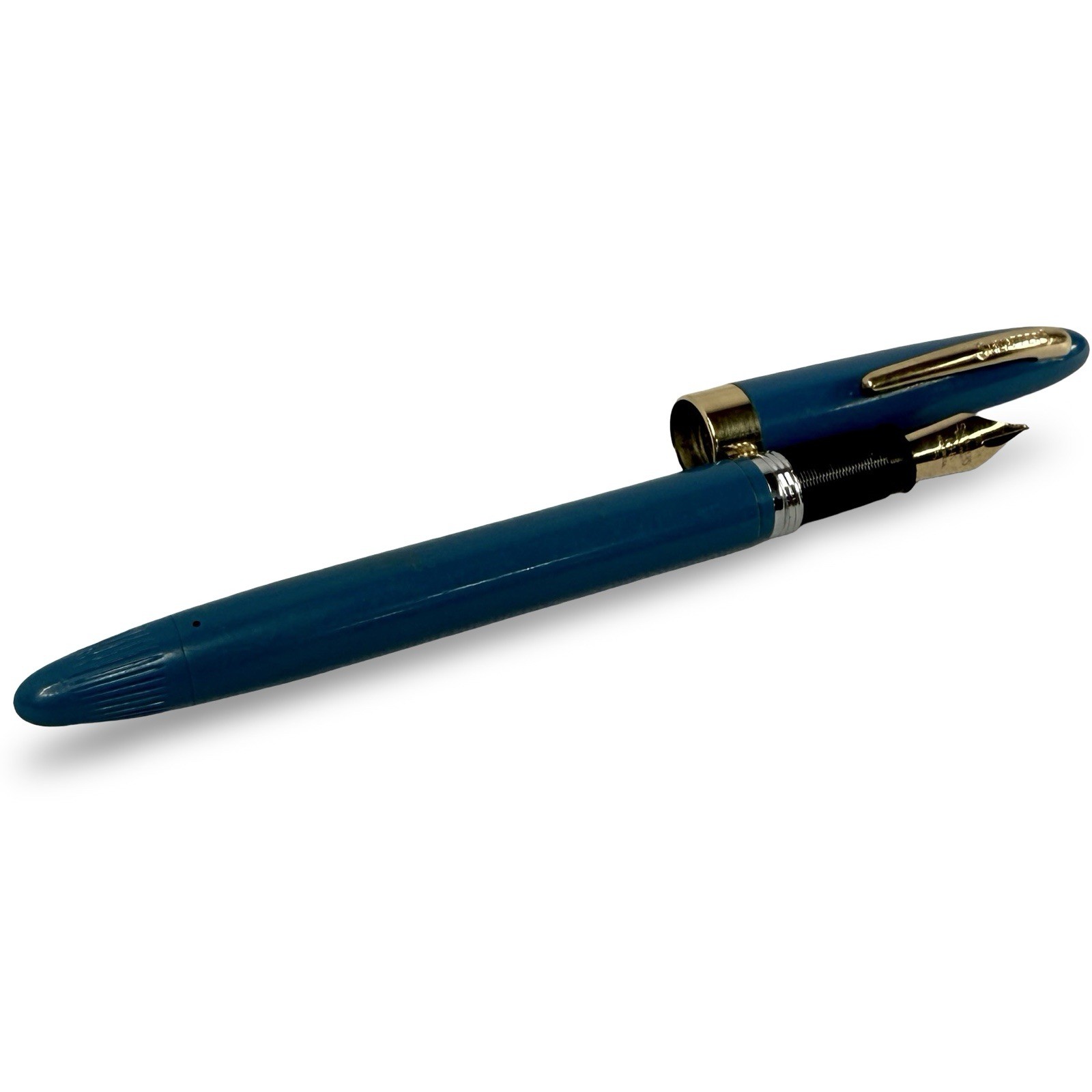 Vintage Sheaffer Admiral Touchdown Fountain Pen Persian Blue 14K Gold Nib USA