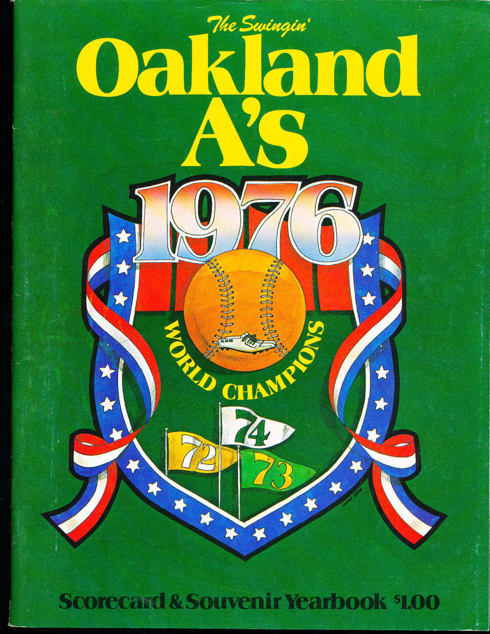 1976 Oakland Athletics Baseball Yearbook nm bxyb23