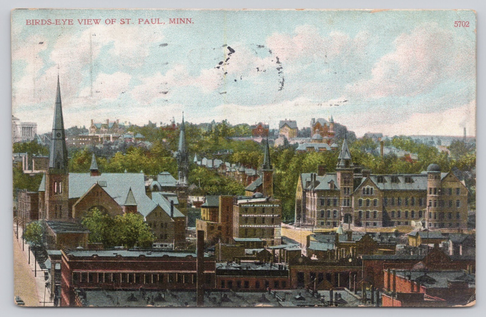 Birds eye view St Paul Minn c1912 Postcard e4 Birds eye view St Paul Minn c1912 Postcard e4