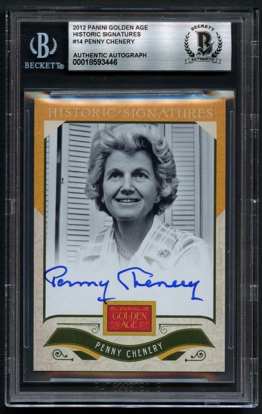 Penny Chenery signed autograph 2012 Panini Golden Age Owner Secretariat BAS Slab