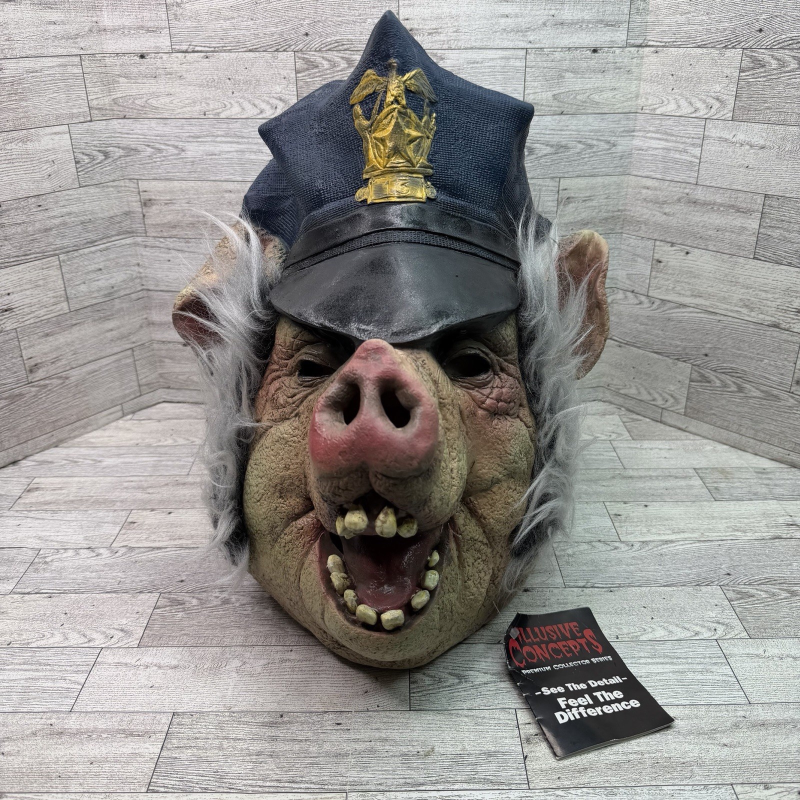2002 Illusive Concepts Ponch Officer Bacon Pig Cop Hair Mask W/ Tags Adult