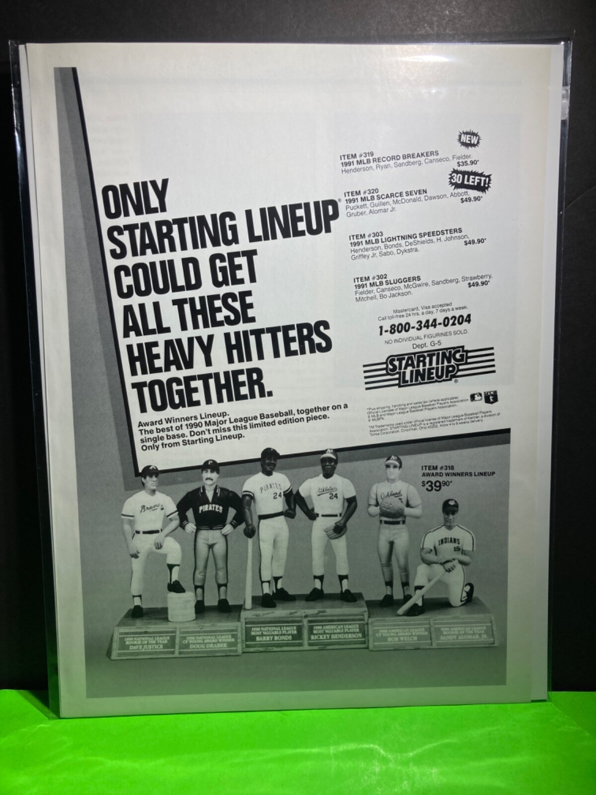 1991 Original Print Advertising Ad STARTING LINEUP Award Winners Lineup AD 1991 Original Print Advertising Ad STARTING LINEUP Award Winners Lineup AD