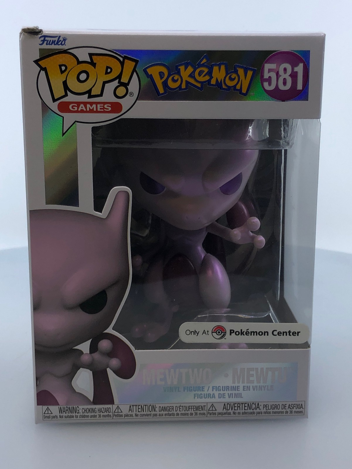 Funko Pop Mewtwo Pearlescent Pok mon Center Exclusive NOT MINT