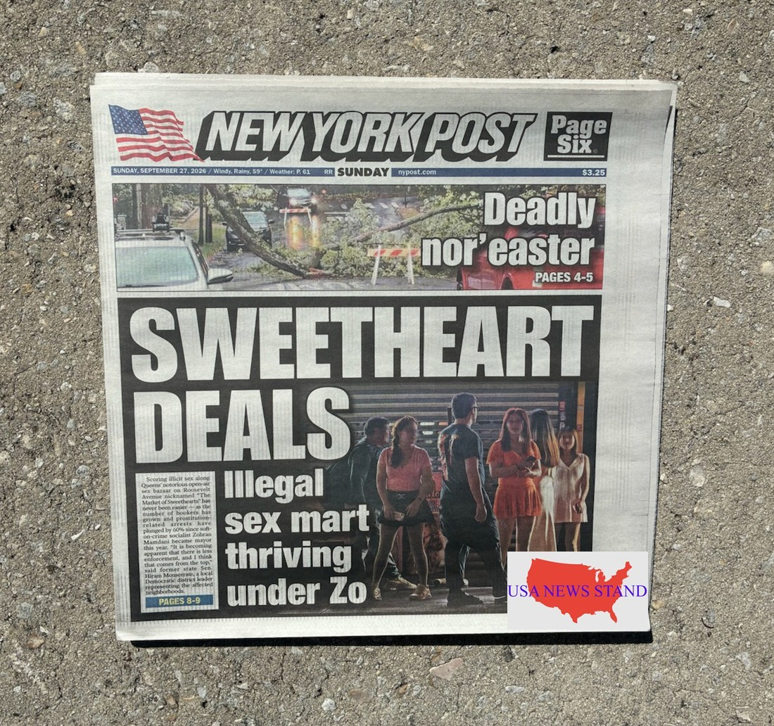 NEW YORK POST - SUNDAY SEPT 27, 2026 (NOR'EASTER SLAMS NJ - NY EAST COAST) NEW YORK POST - SUNDAY SEPT 27, 2026 (NOR'EASTER SLAMS NJ - NY EAST COAST)