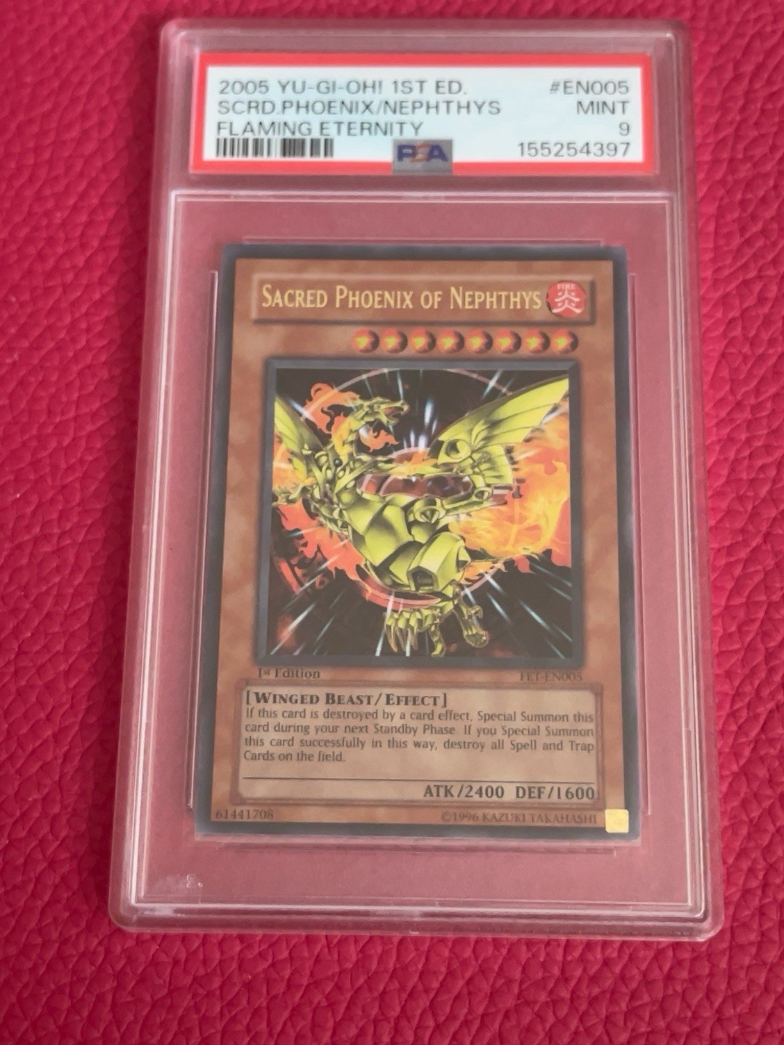 2005 Yu-Gi-Oh Sacred Phoenix of Nephthys FET-EN005 1st Edition PSA 9 MINT 2005 Yu-Gi-Oh Sacred Phoenix of Nephthys FET-EN005 1st Edition PSA 9 MINT