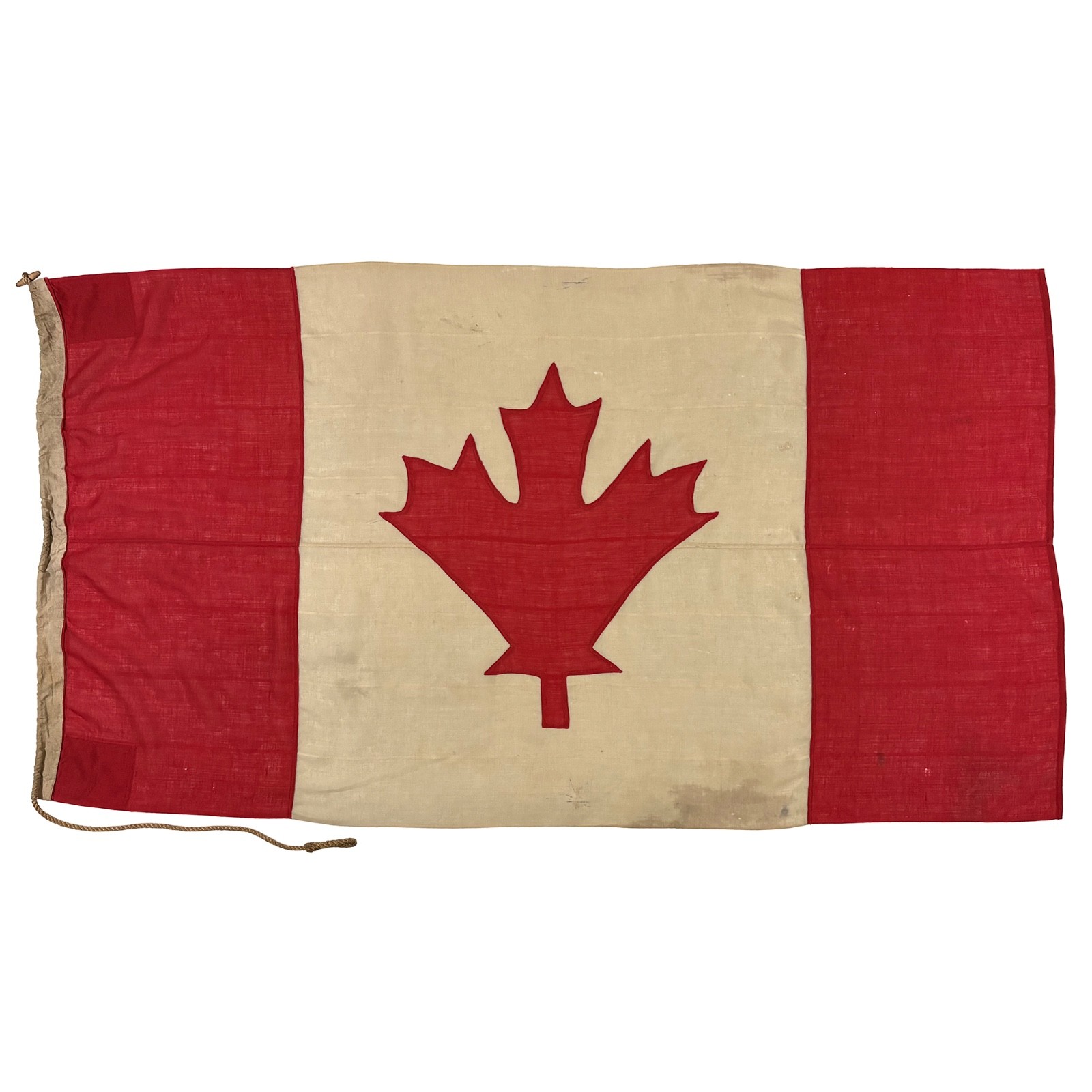 Large Vintage Wool Canada Sewn Maple Leaf Flag Canadian Old Cloth Textile Art Large Vintage Wool Canada Sewn Maple Leaf Flag Canadian Old Cloth Textile Art