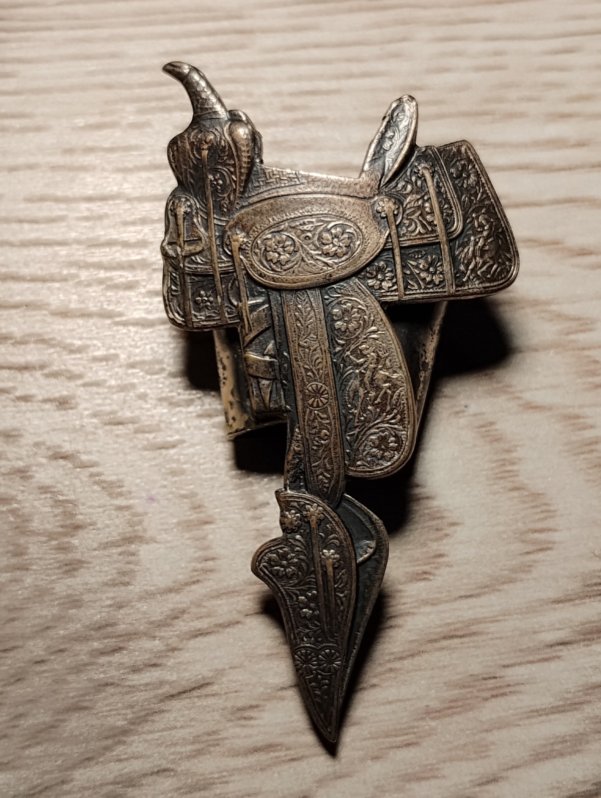 Vintage 1940s saddle Western Cowboy Neckerchief Slide Robbins Co Attleboro bolo Vintage 1940s saddle Western Cowboy Neckerchief Slide Robbins Co Attleboro bolo