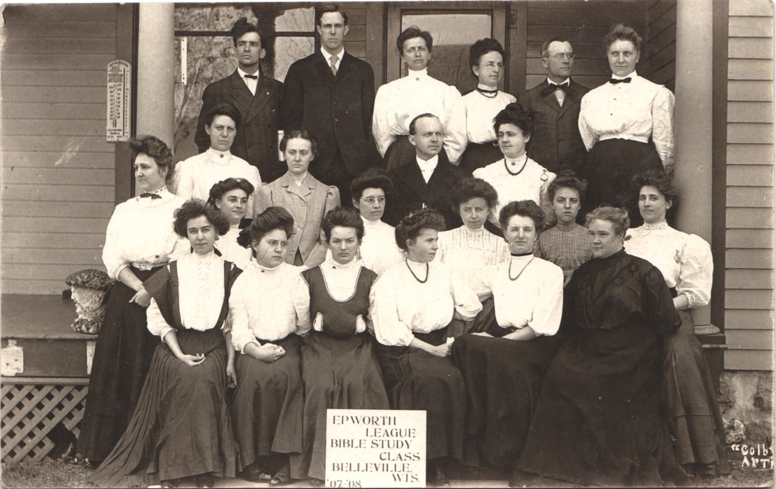 BIBLE STUDY CLASS belleville wi c1910 postcard wisconsin real photo rppc epworth BIBLE STUDY CLASS belleville wi c1910 postcard wisconsin real photo rppc epworth