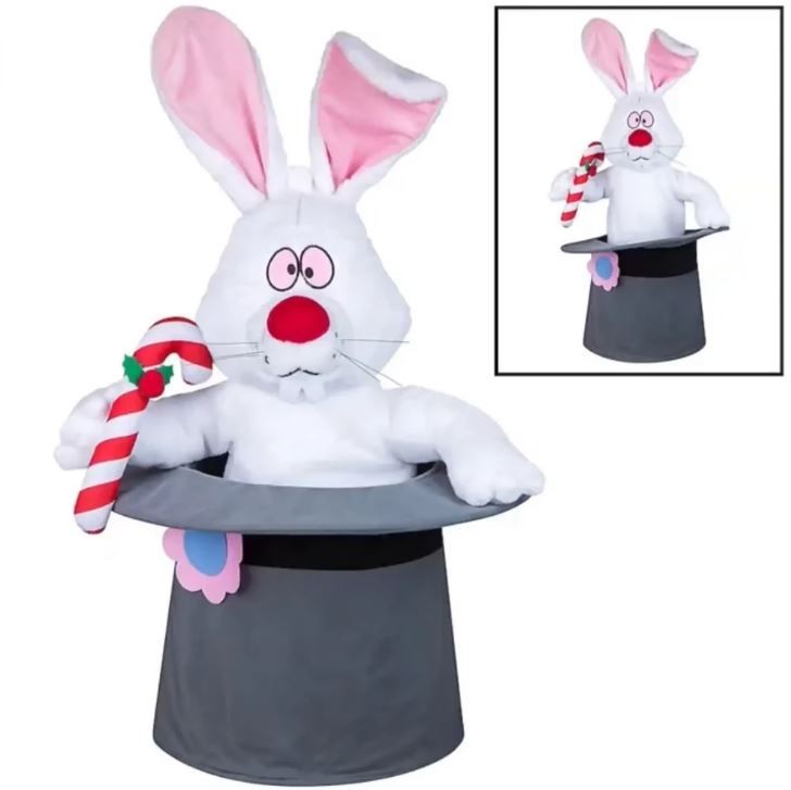 PRESALE 2.8 FT ANIMATED HOCUS POCUS RABBIT FROM FROSTY THE SNOWMAN CHRISTMAS
