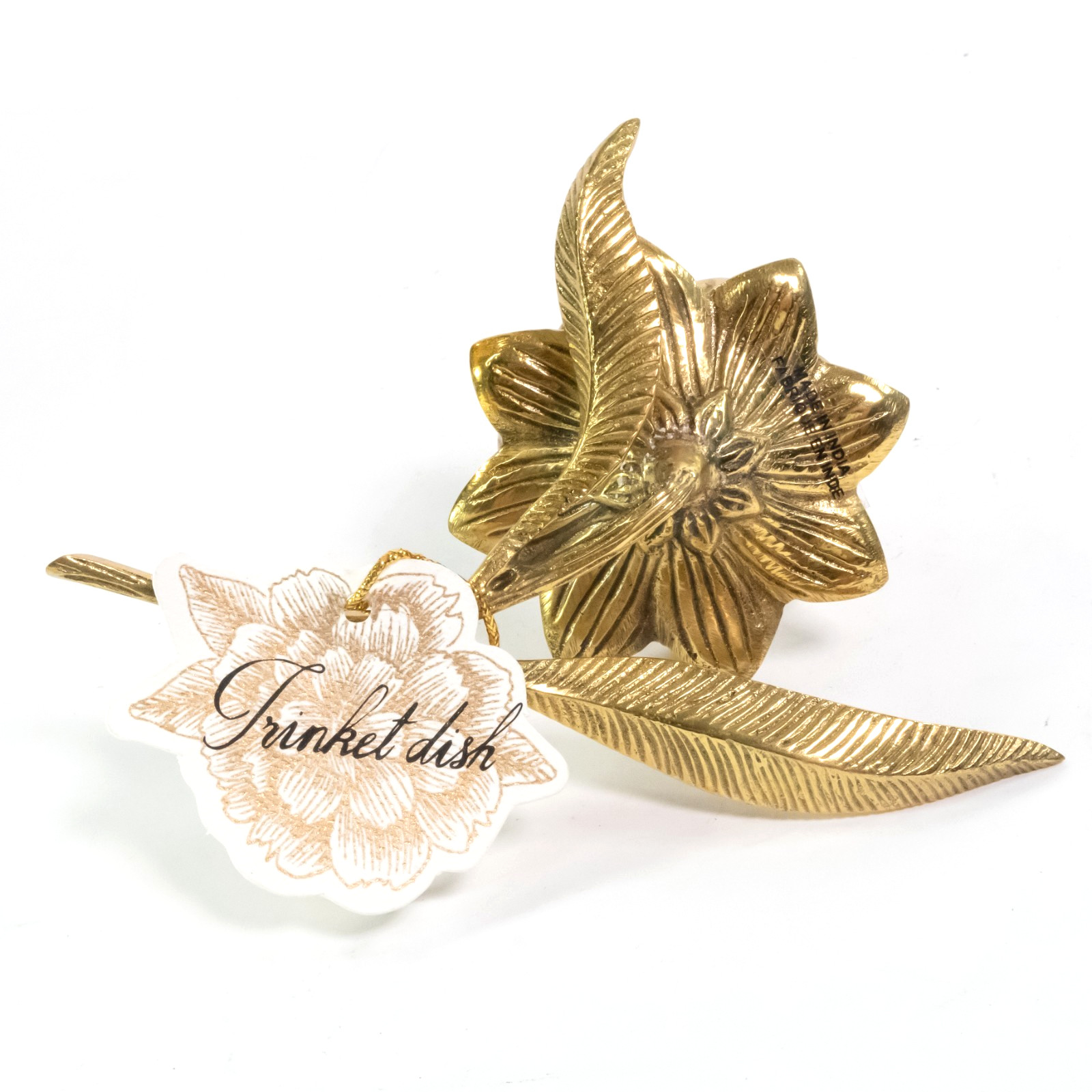 NWT Anthropologie Gilded Floral Feather Trinket Dish NWT Anthropologie Gilded Floral Feather Trinket Dish