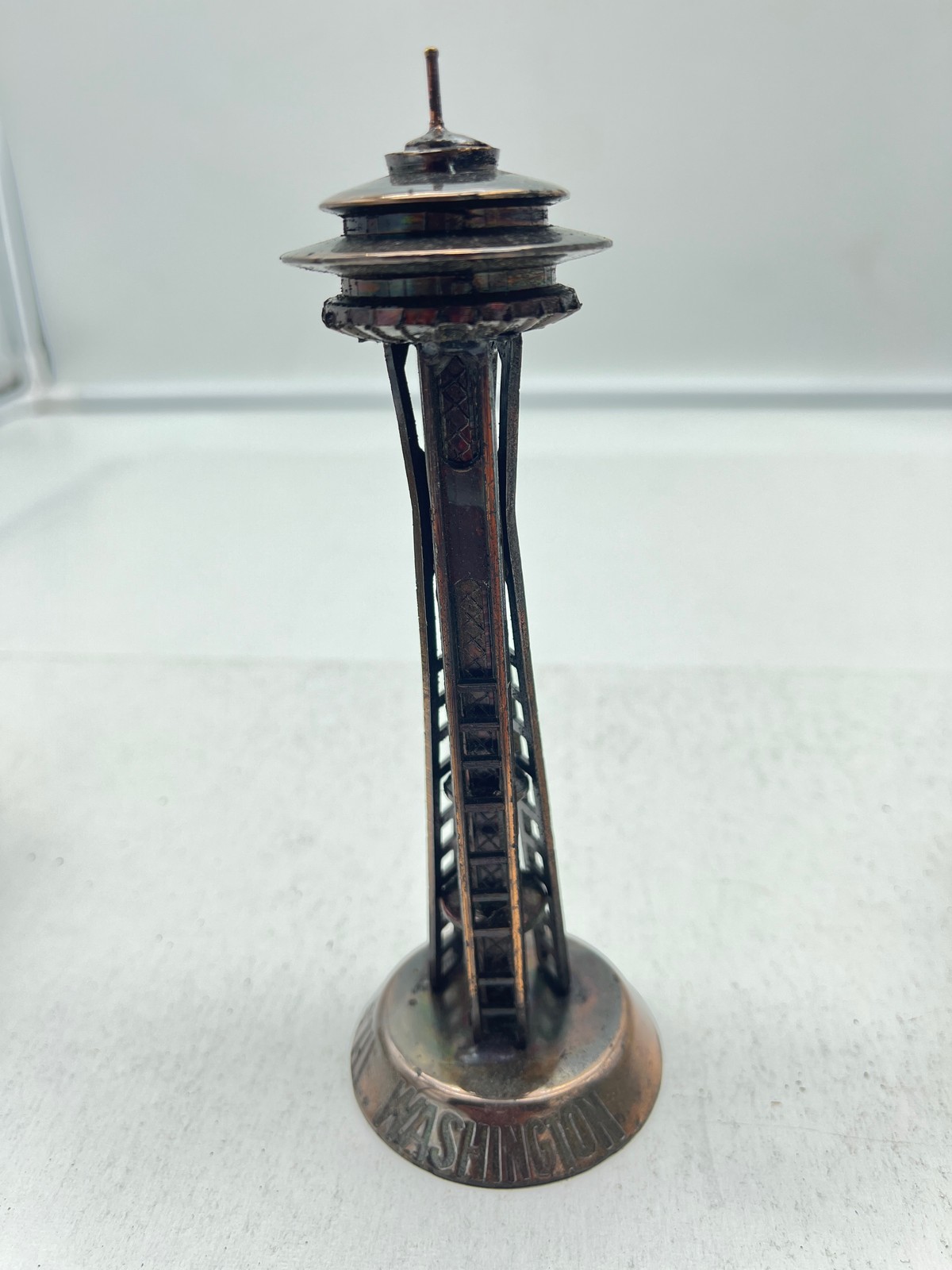 Seattle Space Needle 5 1/2” Bronze 1962 World’s Fair Souvenir w/ Original Box