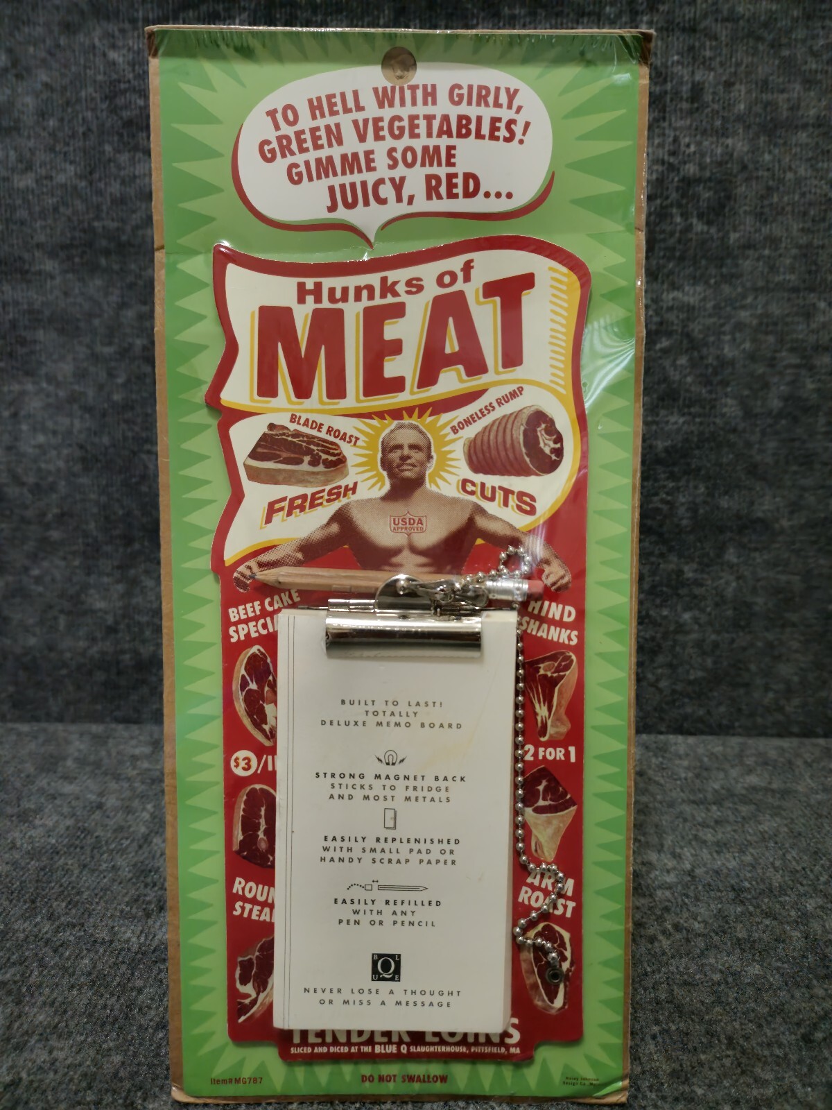 Blue Q Deluxe Magnet Memo Board HUNKS OF MEAT Blue Q Deluxe Magnet Memo Board HUNKS OF MEAT