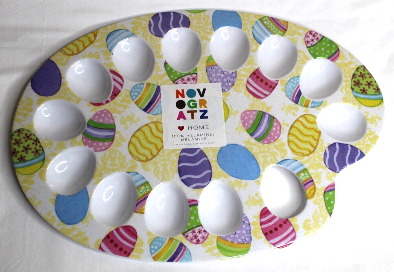 Melamine Easter Deviled Egg Serving Tray Novogratz, 15.5 in., New Melamine Easter Deviled Egg Serving Tray Novogratz, 15.5 in., New