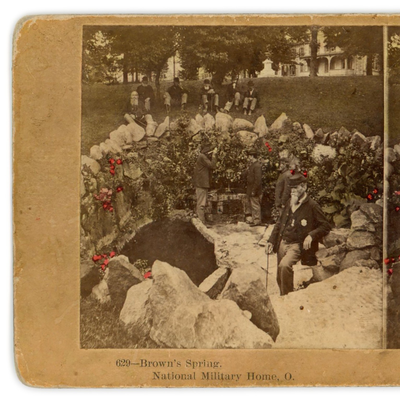 Stereoview of Dayton Ohio Soldiers Home - Brown's Spring Civil War Veterans