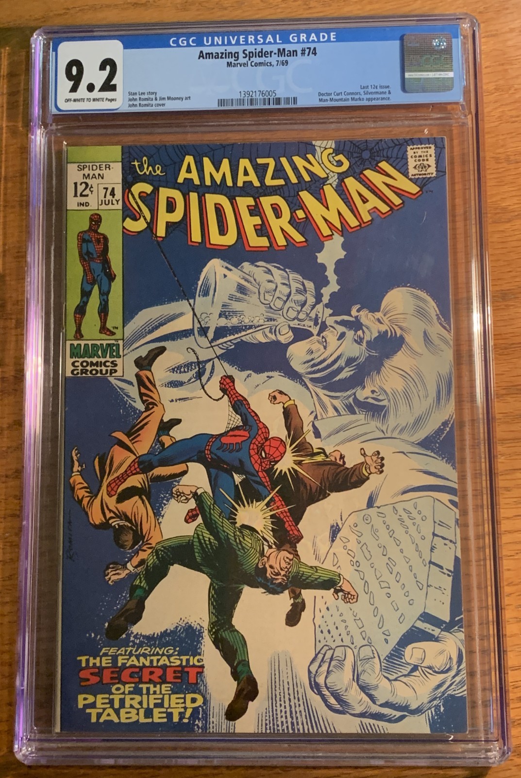 Amazing Spider-Man # 74 (1969) CGC Universal 9.2 OFF-WHITE TO WHITE Pages Amazing Spider-Man # 74 (1969) CGC Universal 9.2 OFF-WHITE TO WHITE Pages