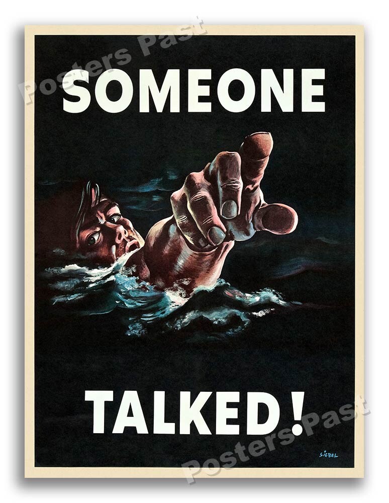 “Someone Talked” 1942 Vintage Style WW2 War Security Poster - 18x24 “Someone Talked” 1942 Vintage Style WW2 War Security Poster - 18x24