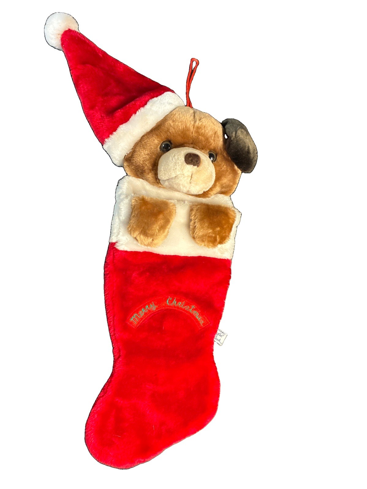 Vintage 1988 Chrisha Playful Plush Puppy Dog 3D Christmas Stocking 21” Vintage 1988 Chrisha Playful Plush Puppy Dog 3D Christmas Stocking 21”