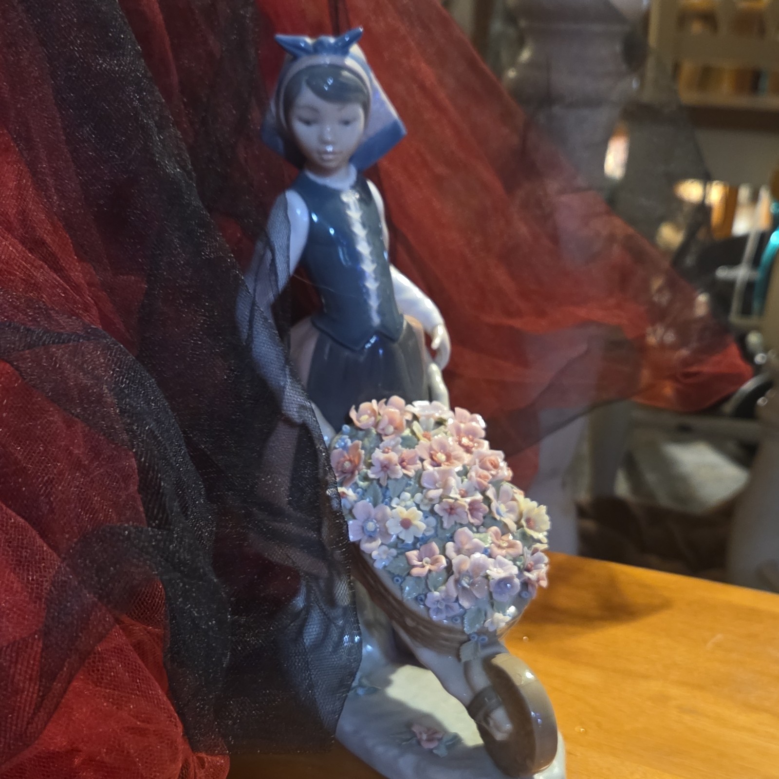 Retired Lladro “A Barrow of Blossoms” 1419 A Girl w Wheelbarrow of Flowers Mint Retired Lladro “A Barrow of Blossoms” 1419 A Girl w Wheelbarrow of Flowers Mint