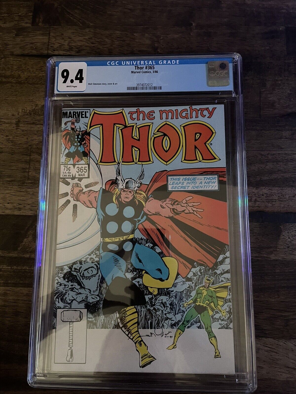Mighty Thor #365 White Pages CGC 9.4