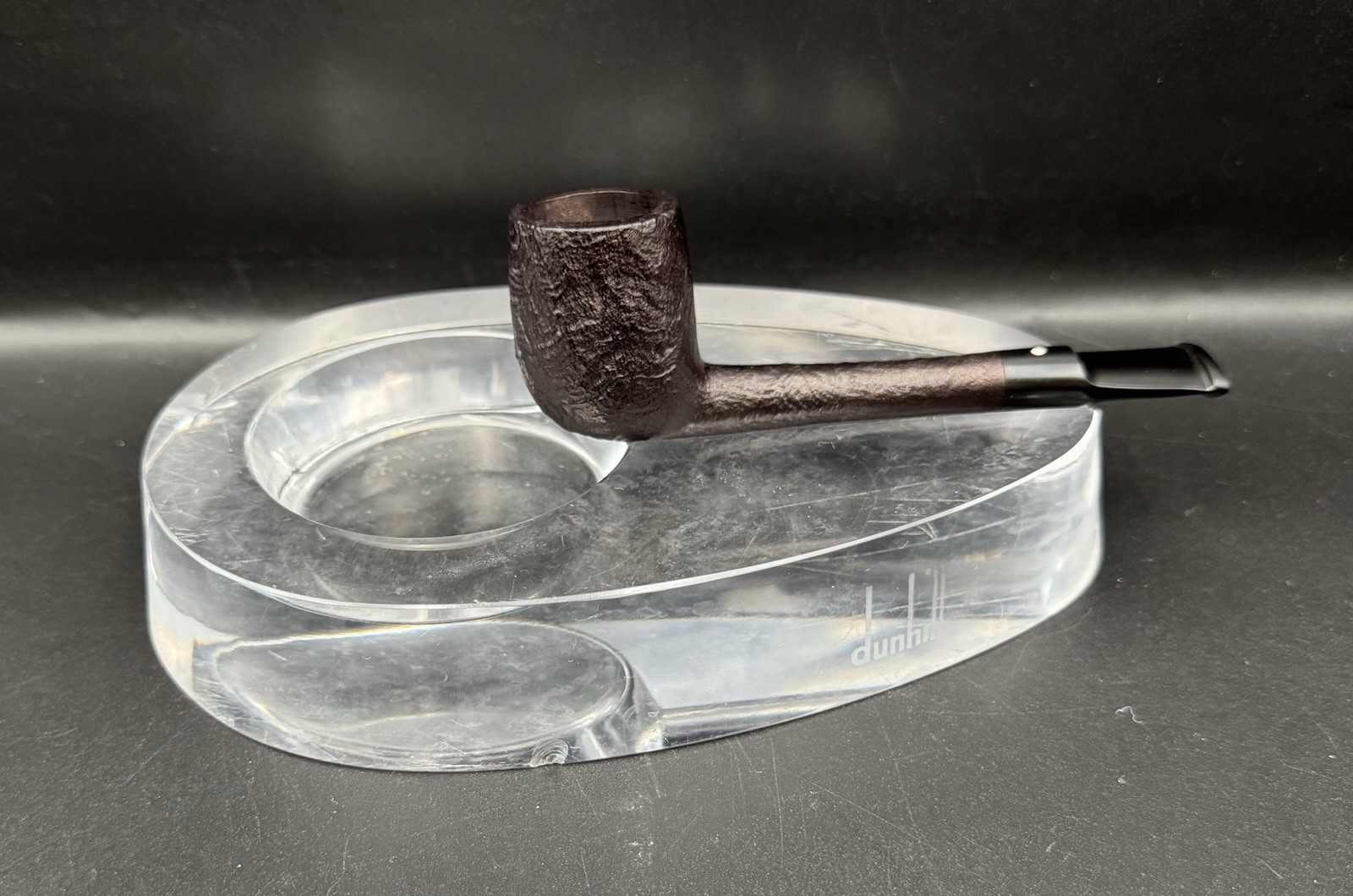 Vintage Dunhill Heavy Glass Pipe & Cigar Rest + Provenance