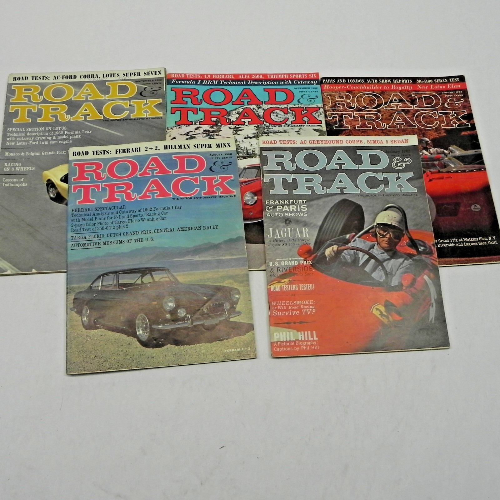 1963 ROAD AND TRACK MAGAZINE LOT OF 5 ISSUES RACING PERFORMANCE CARS IMPORTS 1963 ROAD AND TRACK MAGAZINE LOT OF 5 ISSUES RACING PERFORMANCE CARS IMPORTS
