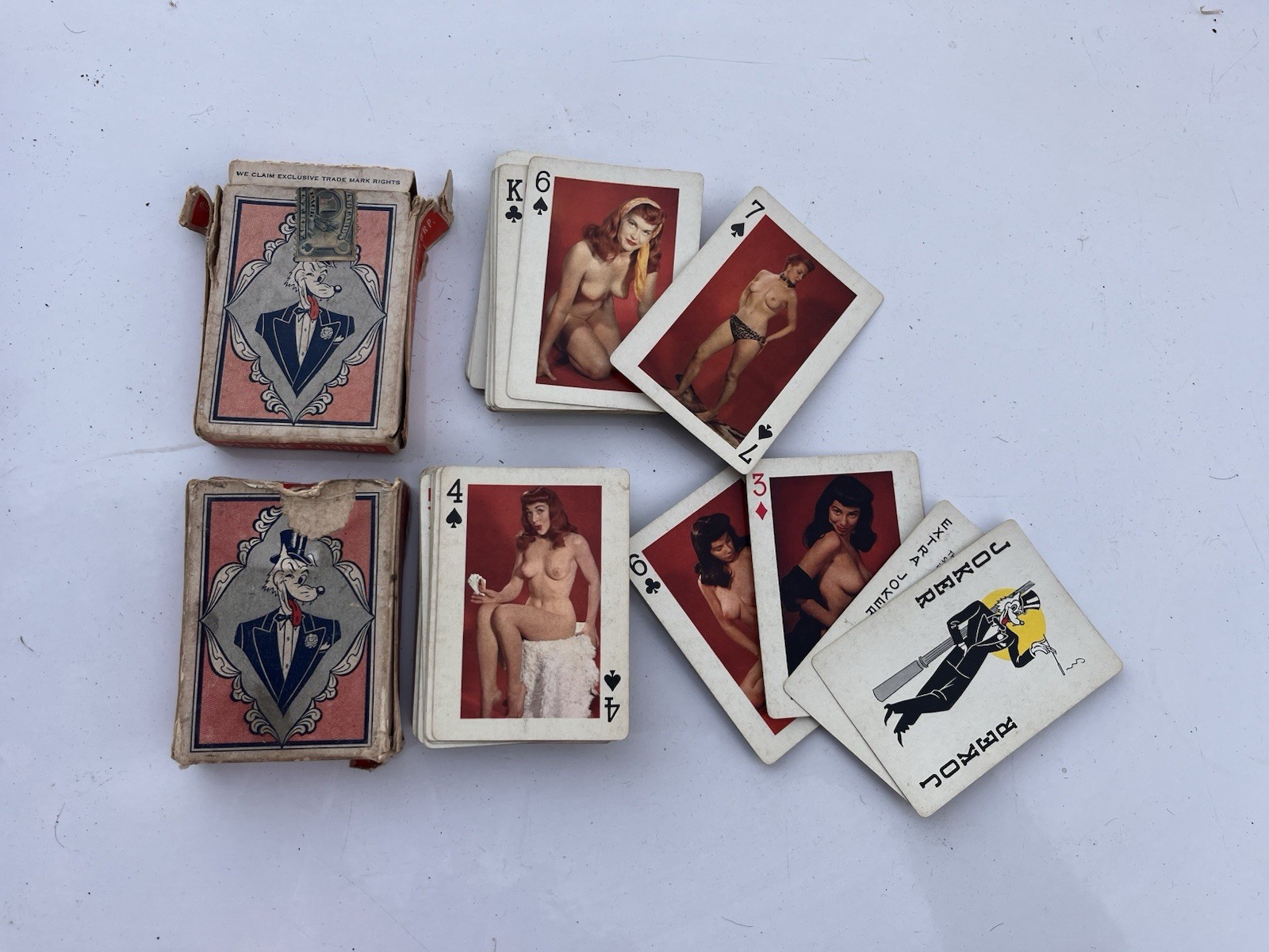 Vintage 1950s-60s Topless Risqué Playing Cards 1 Set ++ Vintage 1950s-60s Topless Risqué Playing Cards 1 Set ++