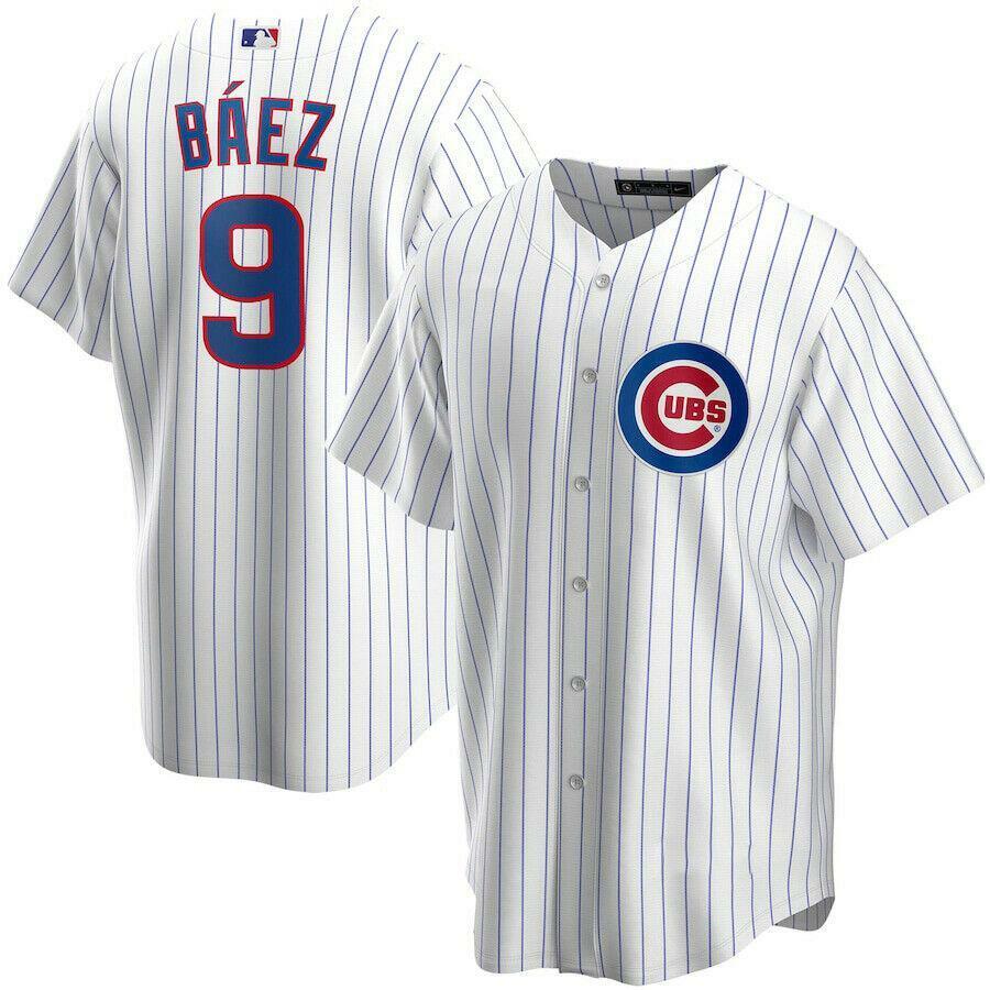 Men\'s Chicago Cubs Javier Baez White Baseball Jersey Size S-4XL
