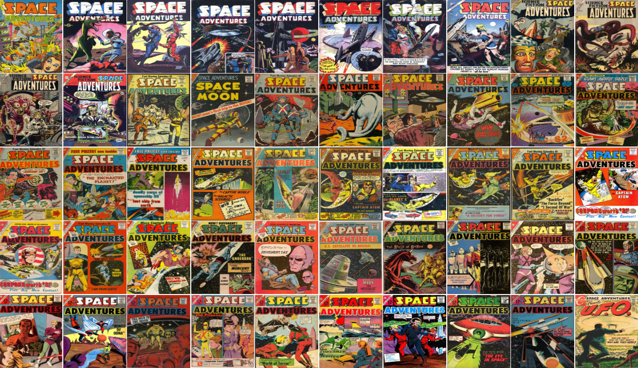1952 - 1967 Space Adventures Comic Book Package - 50 eBooks on CD