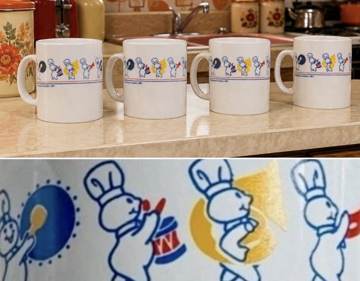 Vtg. PILLSBURY DOUGHBOY Biscuit Valleydale Marching Band 8oz. Mugs~Lot of 4~New Vtg. PILLSBURY DOUGHBOY Biscuit Valleydale Marching Band 8oz. Mugs~Lot of 4~New
