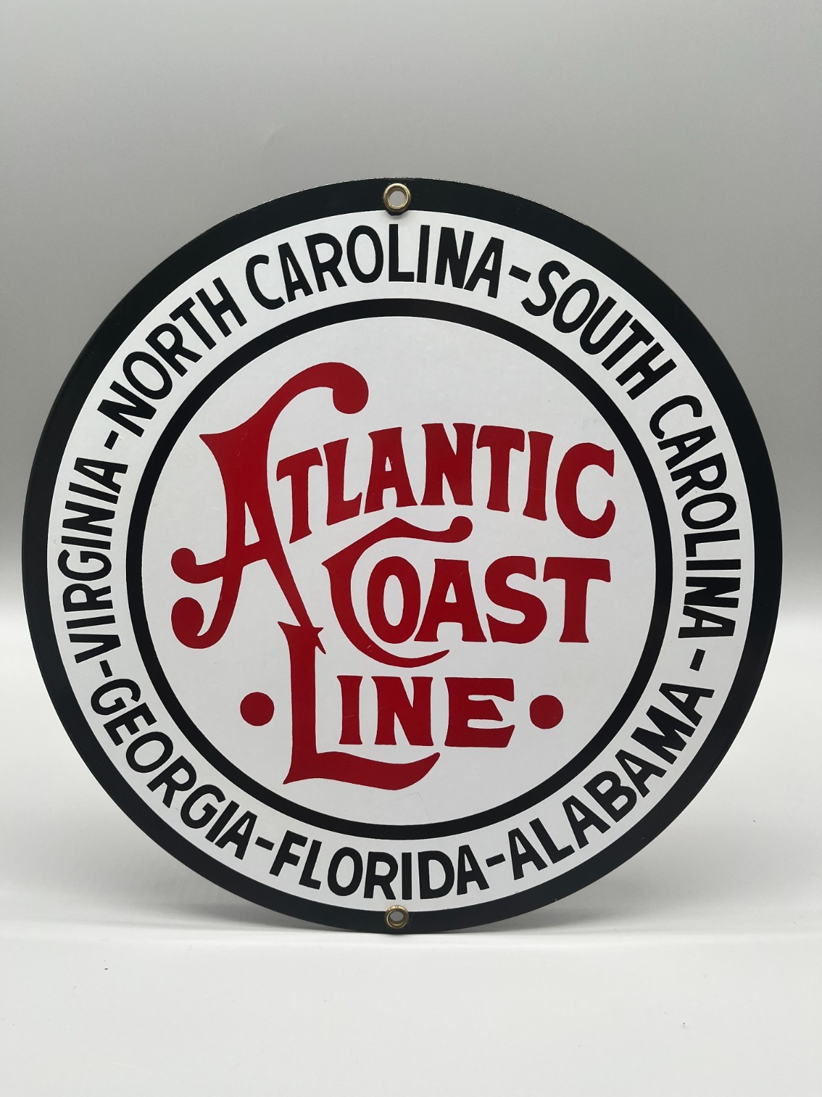 VTG Ande Rooney Atlantic Coast Line Railroad Virginia - Florida Porcelain 9 7/8 VTG Ande Rooney Atlantic Coast Line Railroad Virginia - Florida Porcelain 9 7/8