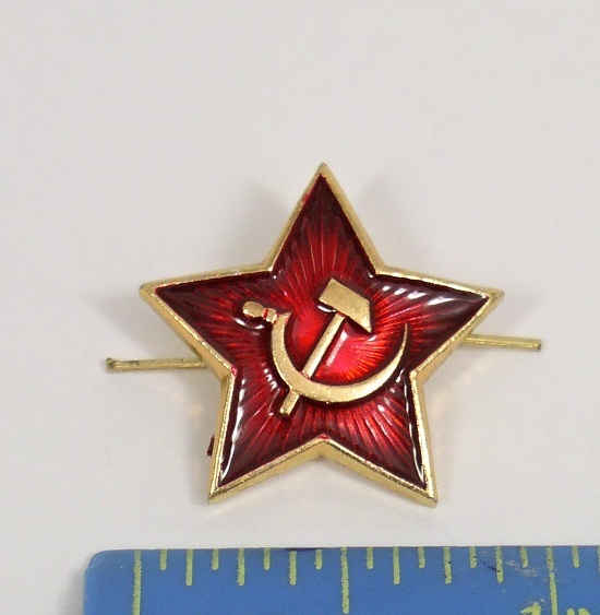 SOVIET USSR RED STAR w/ hammer and sickle BADGE INSIGNIA SOVIET USSR RED STAR w/ hammer and sickle BADGE INSIGNIA