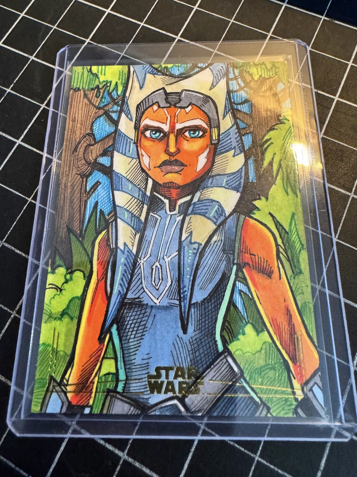 2026 Topps Chrome Star Wars Gold Foil Sketch Ahsoka Tano 2026 Topps Chrome Star Wars Gold Foil Sketch Ahsoka Tano