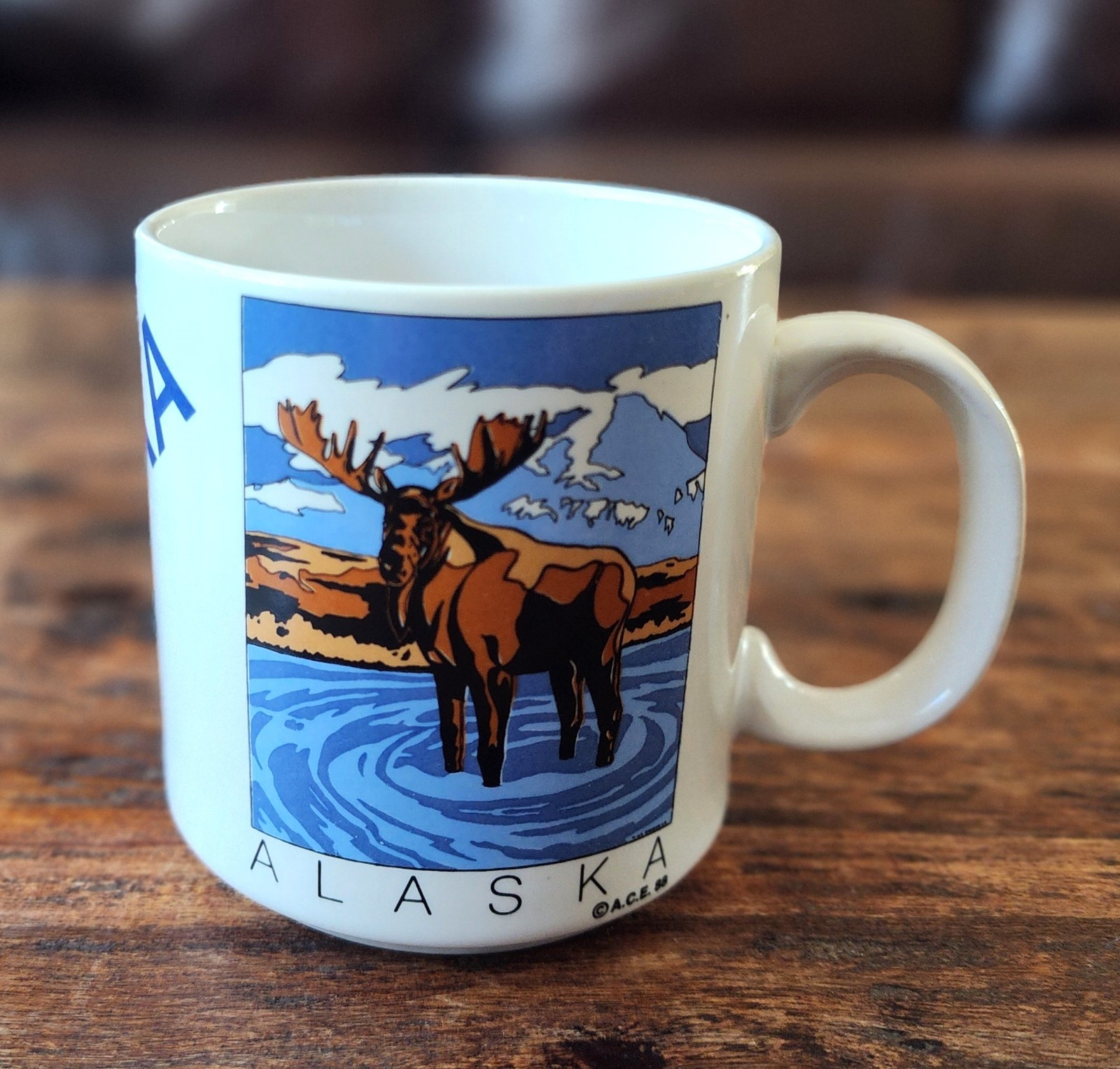 Vintage Alaska Coffee Mug or Cup Moose Scenic Artwork - A.C.E. 1988 Vintage Alaska Coffee Mug or Cup Moose Scenic Artwork - A.C.E. 1988