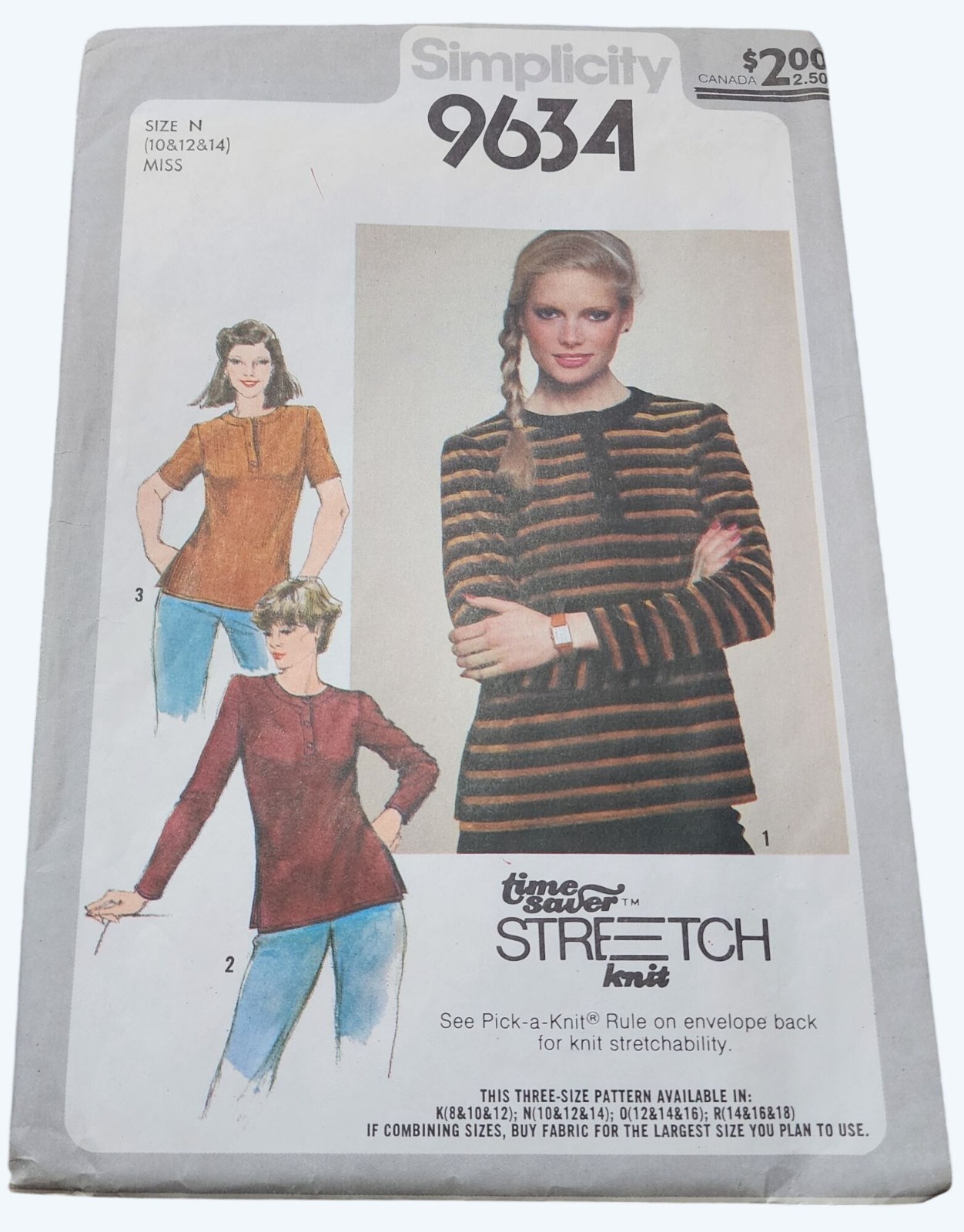 Simplicity 9634 Misses Pullover Sewing Pattern Size N (10/12/14) Simplicity 9634 Misses Pullover Sewing Pattern Size N (10/12/14)