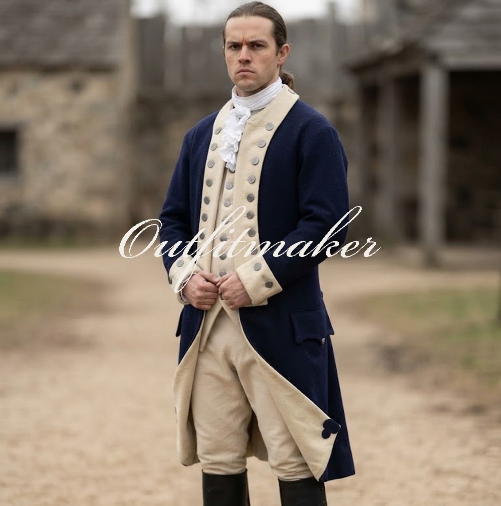 New Blue &Buff Military American Revolution War Regimental Soldier War Blue Wool New Blue &Buff Military American Revolution War Regimental Soldier War Blue Wool