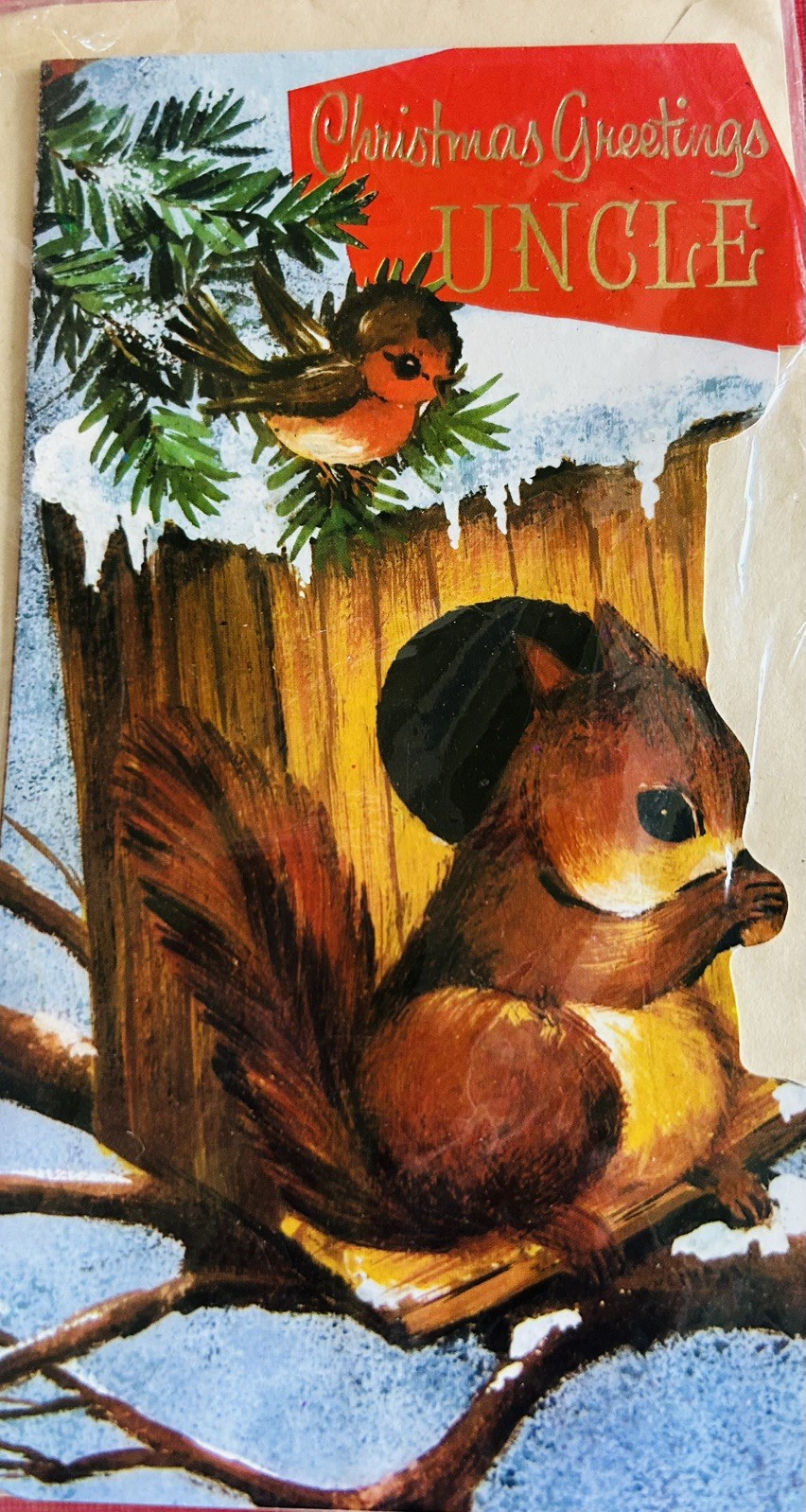 Vintage 1970s UNUSED Dead Stock Christmas Greeting Card for uncle Vintage 1970s UNUSED Dead Stock Christmas Greeting Card for uncle