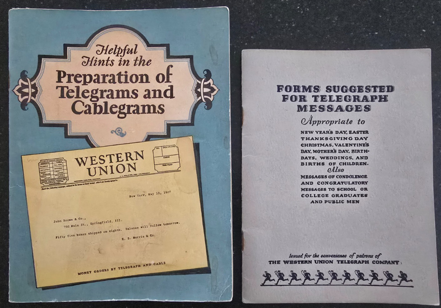 2 VTG 1920\'s Western Union Telegram Guide Booklets
