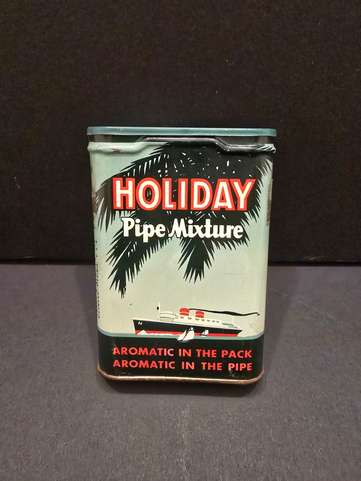 Vintage Holiday Pipe Mixture Pocket Tobacco Tin