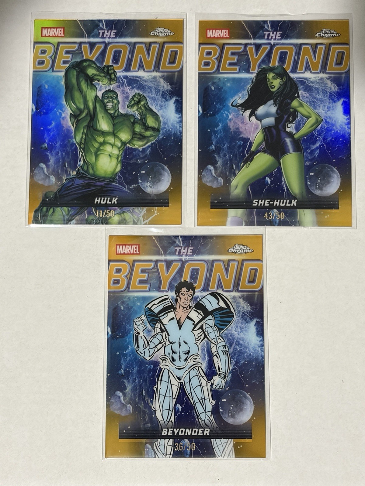 2026 Topps Chrome Marvel The Beyond GOLD /50 Lot Hulk She-Hulk Beyonder