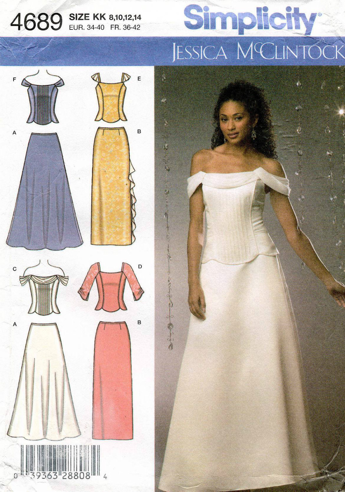 Simplicity Special Occasion Skirt,Top Jessica McClintock Pattern 4689 8-14 UNCUT