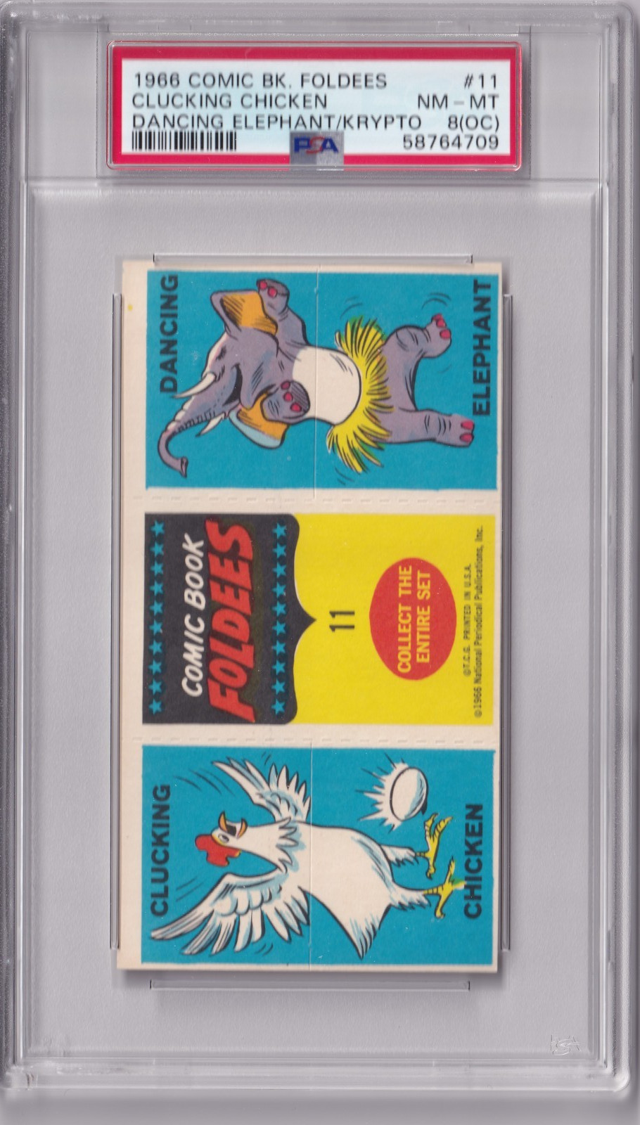1966 TOPPS COMIC BOOK FOLDEES #11 KRYPTO DOG PSA 8(0C) HIGHEST GRADED 1966 TOPPS COMIC BOOK FOLDEES #11 KRYPTO DOG PSA 8(0C) HIGHEST GRADED