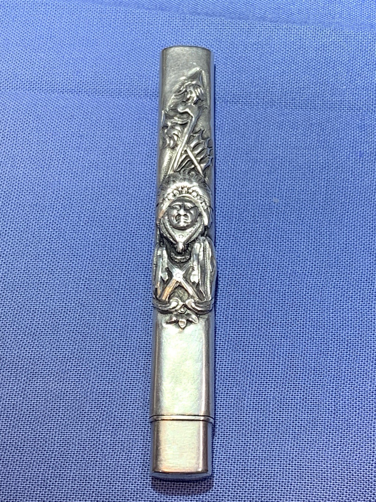 Vintage Sterling Silver Pencil Case Indian Chief Motif Eberhard Faber Pencil Vintage Sterling Silver Pencil Case Indian Chief Motif Eberhard Faber Pencil