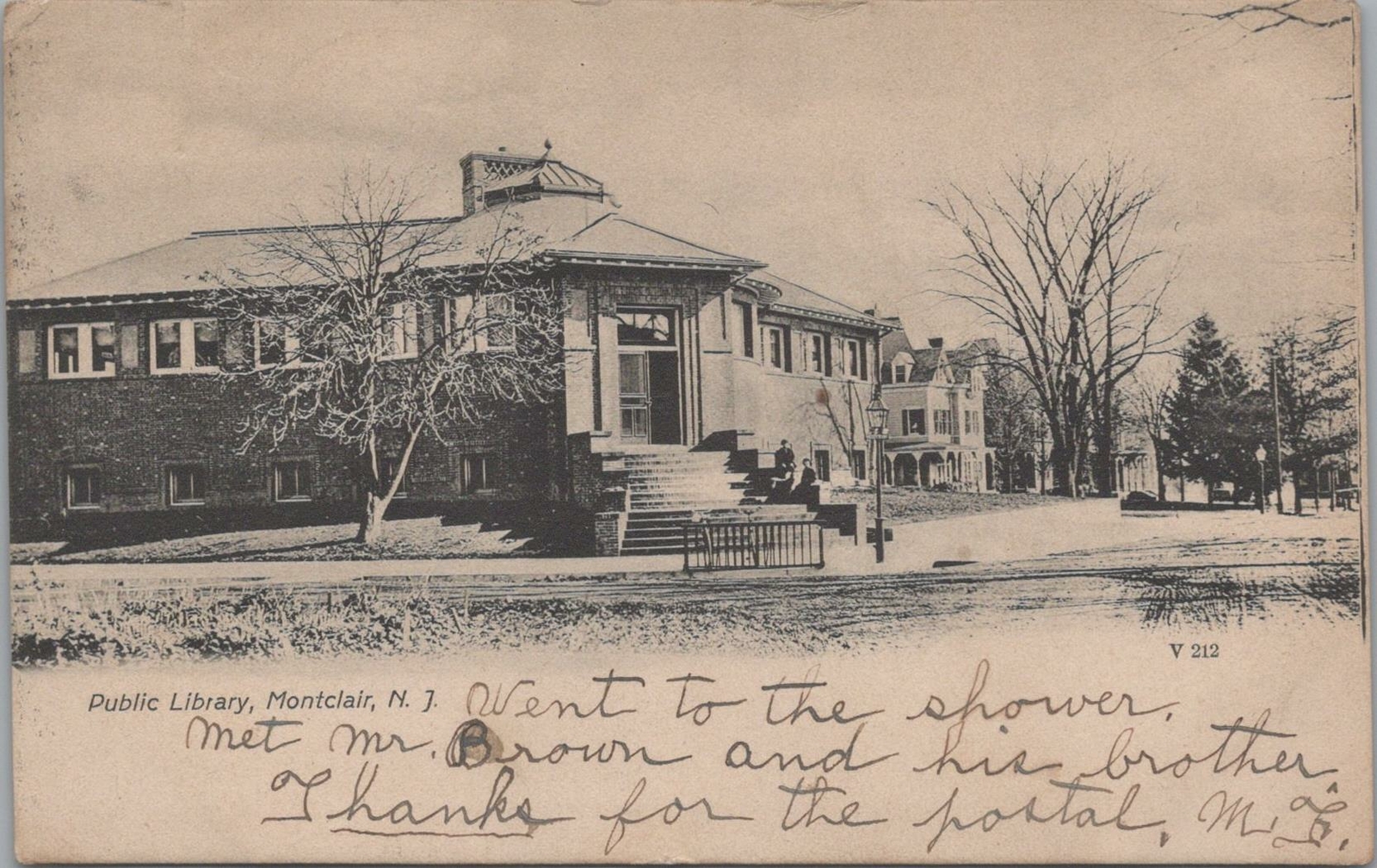 Postcard Public Library Montclair NJ 1906 Postcard Public Library Montclair NJ 1906