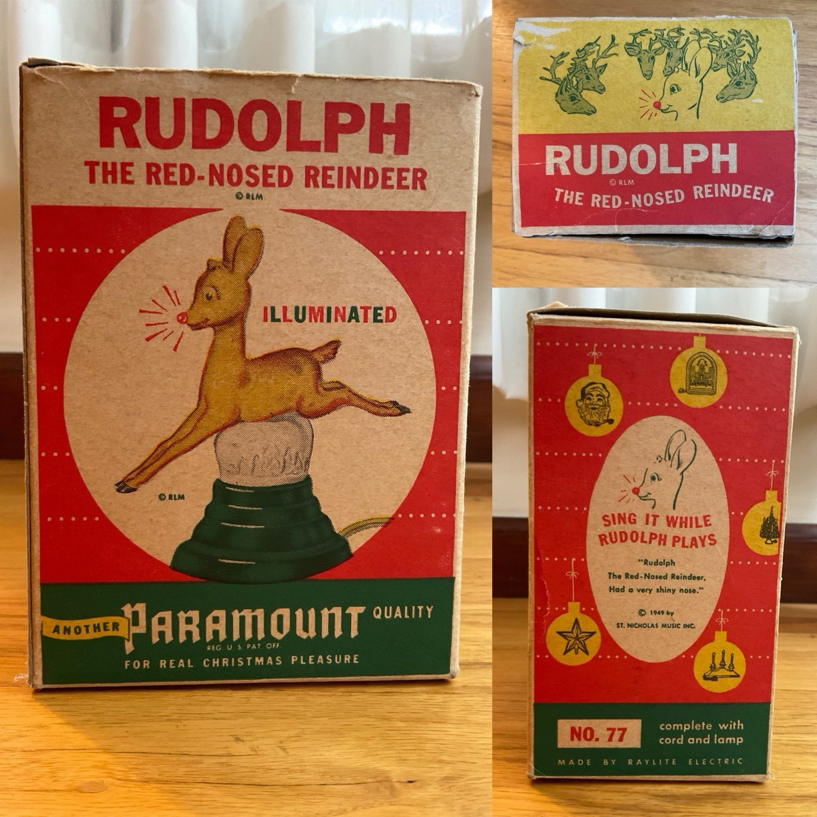 BOX ONLY: RARE 1949 PARAMOUNT Rudolph Red-Nosed Reindeer Christmas BOX ONLY: RARE 1949 PARAMOUNT Rudolph Red-Nosed Reindeer Christmas