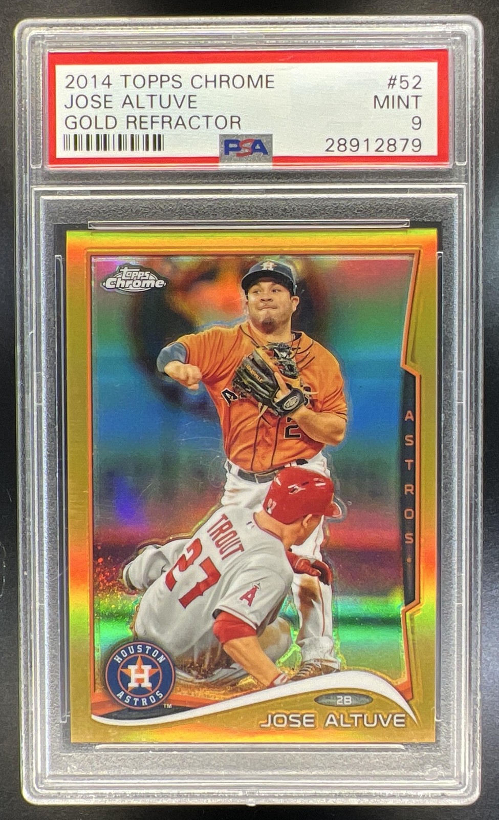 2014 Topps Chrome Jose Altuve #52 Gold Refractor 8/50 Astros PSA 9 Astros 2B